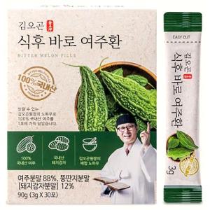 김오곤 식후 바로 여주환 4개월분 120포(3gX30포X4박스)스틱타입 돼지감자 여주