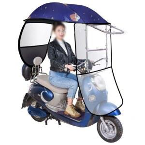 오토바 붕 캐노피 스쿠터 가리개 방수천 윈드스크린 일반형 대형창 블랙 없는 접이식 거울