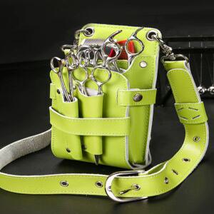 미용가위집 소가죽 애견미용 디자이너 집게 미용장비보관 허리벨트 5개