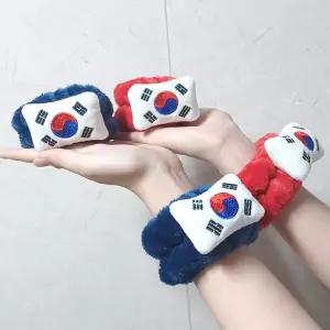 이드로 태극기 캐릭터 손목 세안 밴드 극세사 팔뚝 세수 팔찌 외국인 친구 선물