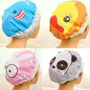 쇼핑추천 샴푸모자 머리카락 파마 CH01006 헤어캡 캐릭터 방수 샤워캡 비닐 염색 프리미엄