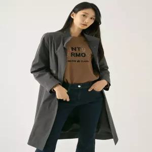 가죽패치 A라인 롱 바바리코트 LCCAN922_DE