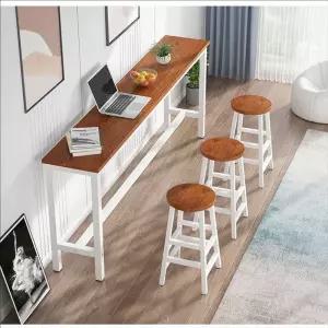 카페와 베란다에 적합한 홈바테이블 긴탁자 의자 세트 180x30x100cm