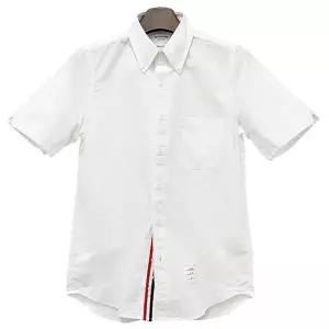 [명품] 25FW 삼선 그로그랭 클래식 반팔 셔츠 화이트 MWS239E F0313 100