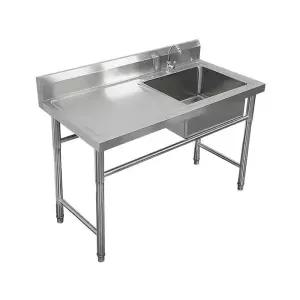야외 캠핑장 주방 간이 스텐 싱크대 업소용 식당 조리대 개수대