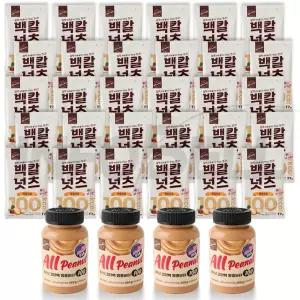 올피넛 고단백 땅콩버터 100 설탕 무첨가 무가당 무설탕 땅콩 피넛 잼 쨈 버터 땅콩버터 4통+백칼넛츠 30봉