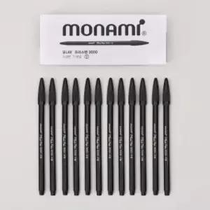 모나미프러스펜300012개입 흑)필기용검정사인펜 플러스펜 모나미플러스펜 사무용플러스펜