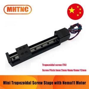 [로로구대]CNC 미니 사다리꼴 나사 T6 슬라이딩 테이블 선형 레일 스테이지 50-200mm 스트로크 1/2/4/6/12m
