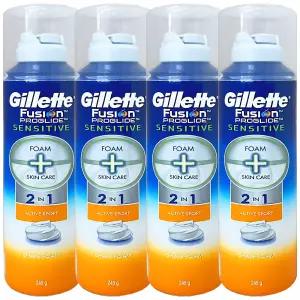 질레트 퓨전 프로글라이드 센서티브 액티브 스포츠 폼 245ml 4개