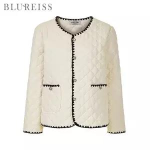 [신세계라이브쇼핑][블루레이스] 자수 트리밍 퀼팅 자켓_B5W1JK1021