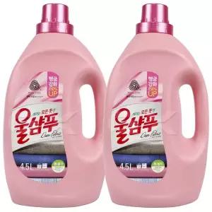 애경 울샴푸 4.5L 중성세탁세제 대용량 액체 섬유린스 2개 gx