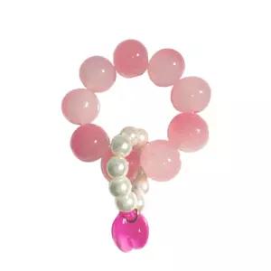 손가락염주 미니 불교 염주반지 불교박람회굿즈 108 패션 반야심경 핑크