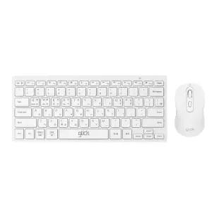 지클릭커 오피스 WMK55 미니 슬림 저소음 무선 키보드 마우스 세트 화이트