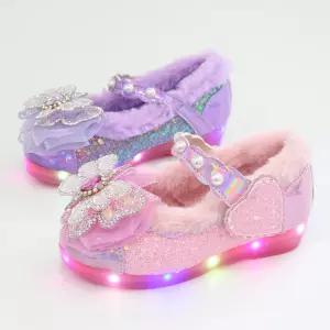 꼬마하트 여자 키즈 주니어 학생 털 여아 LED 겨울구두