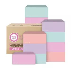 깨끗한나라 순수소프티 미용티슈 200매 12입 딥무드 오로라 2052920 J