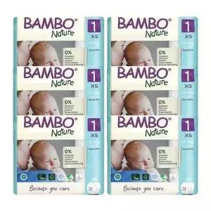 밤보네이처 밤보그린 기저귀 밴드형 1단계 신생아용 공용 22매X6개19969597672040