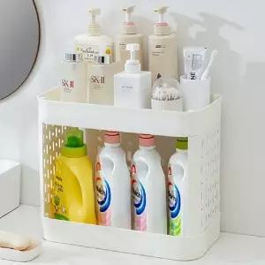 화이트 세탁실 틈새선반 2단 와이트형주방 주방용 다용도 수납 다목적 욕실 트롤리 이동식 정리