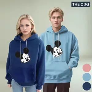 남녀공용 디즈니 미키 얼굴 기모 후드티 오버핏 커플