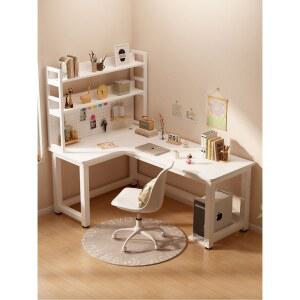 코너책상 ㄱ자 테이블 모서리 활용 삼각형 연하우스 1600 세트 기억자 PC 대형 책꽂이