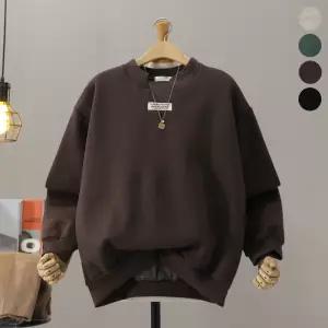 [모노시크] 윈프터 기모 V넥 라벨 맨투맨_MNTG501