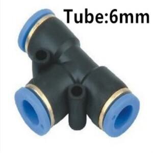 새제품 10개 묶음 원터치 플라스틱 공압 호스 니플 피팅 T형 6mm 퀵 튜브 커넥터 에어 3방향 PE-6