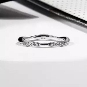 천연 다이아 가드링 반지 웨이비 결혼 기념일 생일 여자 친구 선물 레이어드 14K 18K