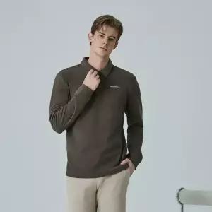 [머렐] 남성 스트레치 기모 긴팔 플리스 카라티셔츠 (D4LS301MBEI-K)