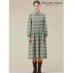 써스데이아일랜드 Thursday Island 셔츠카라 체크 원피스T238MOP253W 466039