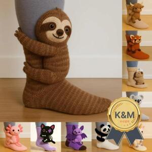 새로운 3D 니트 동물 양말 이중 레이어 따뜻한 재미있는 손뜨개 통기성 크리스마스 다리