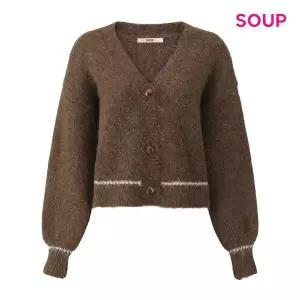 [SOUP](타임스퀘어점패션관)원 라인 배색 포인트 브이넥 가디건 (S5CGD14)