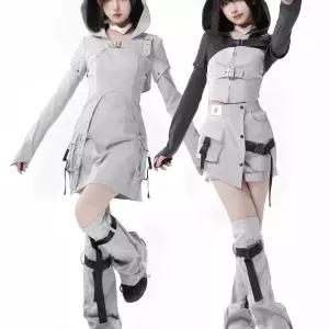 옷 고스 룩 펑크 지뢰계 멜빵 블랙 양산형 고스룩 고스로리