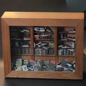 작은 도서관 나무 가구 거실 회전 책장 보관 파티션 가정