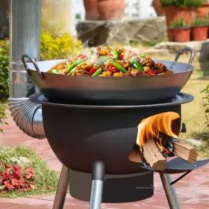 새로운 원형 캠핑화목난로 야외 장작 화로대 불멍 주물 대형