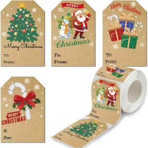 300pcs 크리스마스 선물 태그 스티커 펄프 영화 대부 레트로 패션 수하물 스크랩북 노트북 전화 데칼