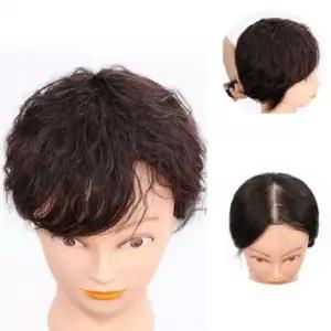 [하프클럽/]정수리 데이 인모 부분가발 기본 웨이브 헤어뽕 여성