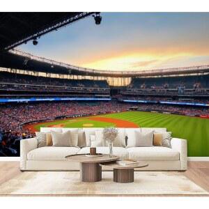 벽 벽화 필 앤 스틱 야구장 운동 경기장 그랜드스탠드 관중 저녁 하늘 조명 자동 접착 벽지 탈착식 데칼 스티커 홈 데코 거실 침실용 100