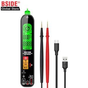 BSIDE S6 USB 충전 디지털 전압 테스터 펜 스마트 멀티미터 자동 범위 AC DC 전류 정전 용량 저항 다이오드