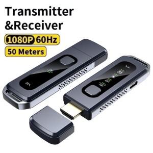 2025 무선 비디오 송수신기 50m 1080P HDMI 호환 어댑터 디스플레이 확장 케이블 스크린 미러링