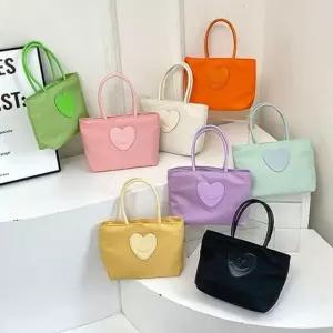 가벼운 미니 토트백 캔버스백 여성 핸드백 손가방 에코백 호보백 파우치 (WFJ5REW)