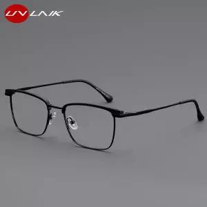 금속안경테 패션 안경 초경량 TR 메탈 사각 하프 안경테 남녀 공용 블루라이트 차단 투명 렌즈 광학