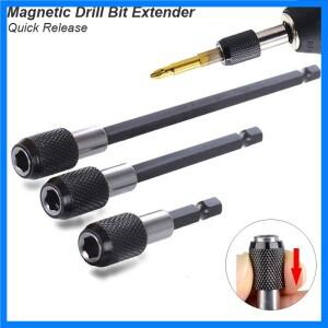 육각 드릴 비트 거치대 마그네틱 퀵 체인지 릴리스 어댑터 전송 레버 스크루 드라이버 척 범용 1/4 익스텐