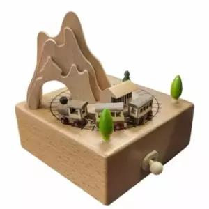 원목 기차마을 오르골 벽장식 소품 멜로디 장식품 우드 (WFJ5DF5)