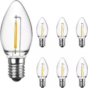 C7 LED 야간 전구 크리스마스 빌리지 전구용 따뜻한 흰색 3000K E12 캔델라브라 베이스 0.6W에 해당하는 7W