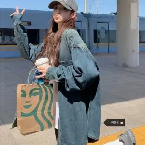 연청 셔츠 빅사이즈 남자 긴팔 롱 여성 여름 데님 청남방