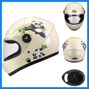 어린이용 풀페이스 헬멧 귀여운 만화 오토바이 및 전기 자전거 헬멧 남녀공용 사계절용 2001