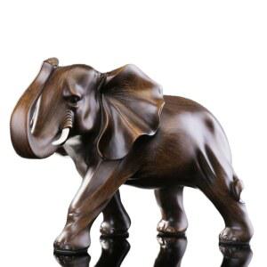 원목 코끼리 조각상 개업 행운 우드 정원 동물 풍수 조각 장식 선물 모형 소품