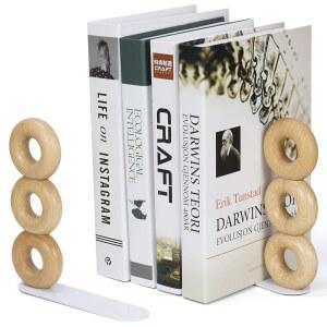 책상을 위한 비치 나무 북엔드, 선반을 귀여운 달콤한 도넛 디자인 간단한 책꽂이 정리책, 홈 오피스 학교를 북엔드