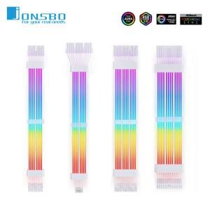 Jonsbo DY-2 전원 케이블 24Pin 마더보드 전원 공급 장치 5V ARGB 빛나는 연장 케이블 12+4P 28P 38P LED