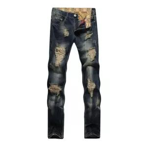 남자 데미지 청바지 데님 찢청 팬츠 일자 워싱 컷팅진