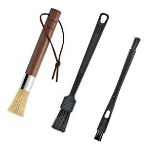 바리스타 가정 주방을 위한 커피 그라인더 청소 브러시 세트, 호두나무 손잡이와 천연 칫솔모가 있는 에스프레소 머신 클리너 도구